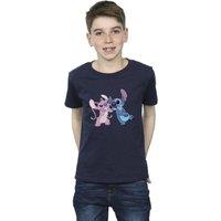 Disney Boy's Lilo & Stitch Kisses T-Shirt in Navy | Size: 3-4 Years