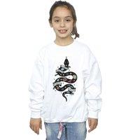 Harry Potter Girl's Slytherin Sketch Sweatshirt in White | Size: 9 Years