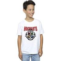 Harry Potter Boy's Hogwarts Emblem T-Shirt in White | Size: 12-13 Years