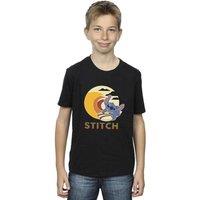 Disney Boy's Lilo & Stitch Summer Waves T-Shirt in Black | Size: 5-6 Years