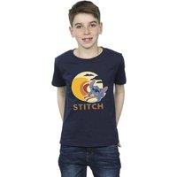 Disney Boy's Lilo & Stitch Summer Waves T-Shirt in Navy | Size: 9 Years