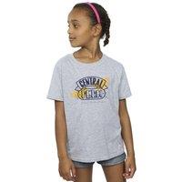 Friends Girl's Central Perk Cotton T-Shirt in Grey | Size: 3-4 Years