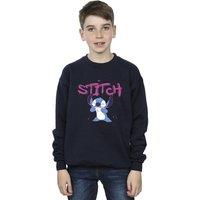 Disney Boy's Lilo & Stitch Graffiti Sweatshirt in Navy | Size: 9 Years