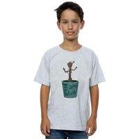 Marvel Boy's Guardians Of The Galaxy Groot Flower Pot T-Shirt in Grey | Size: 3-4 Years