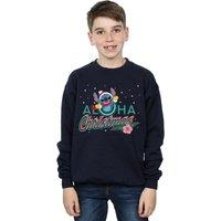 Disney Boy's Lilo & Stitch Aloha Christmas Sweatshirt in Navy | Size: 5-6 Years