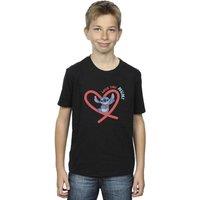 Disney Boy's Lilo & Stitch Love You Mum T-Shirt in Black | Size: 3-4 Years