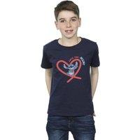 Disney Boy's Lilo & Stitch Love You Mum T-Shirt in Navy | Size: 3-4 Years