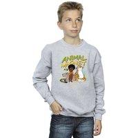 Disney Boy's Encanto Animal Magnet Sweatshirt in Grey | Size: 5-6 Years