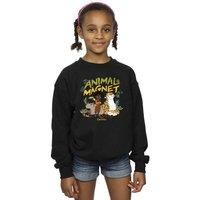 Disney Girl's Encanto Animal Magnet Sweatshirt in Black | Size: 12-13 Years