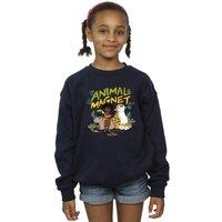 Disney Girl's Encanto Animal Magnet Sweatshirt in Navy | Size: 9 Years