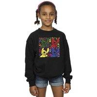 Disney Girl's Lilo & Stitch Pop Art Sweatshirt in Black | Size: 3-4 Years
