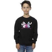 Disney Boy's Lilo & Stitch Ohana Heart With Angel Sweatshirt in Black | Size: 3-4 Years