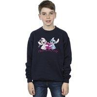 Disney Boy's Lilo & Stitch Ohana Heart With Angel Sweatshirt in Navy | Size: 3-4 Years