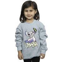 Disney Girl's Lilo & Stitch Ohana Graffiti Sweatshirt in Grey | Size: 9 Years