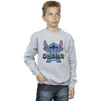 Disney Boy's Lilo & Stitch Ohana Blue Glitch Sweatshirt in Grey | Size: 3-4 Years