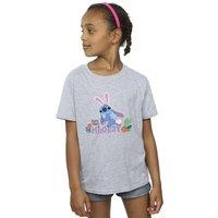 Disney Girl's Lilo & Stitch Hippity Hop Stitch Cotton T-Shirt in Grey | Size: 7-8 Years