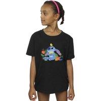 Disney Girl's Lilo & Stitch Birds Cotton T-Shirt in Black | Size: 3-4 Years