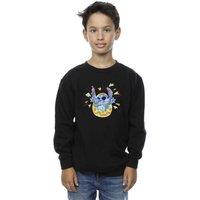 Disney Boy's Lilo & Stitch Cracking Egg Sweatshirt in Black | Size: 3-4 Years