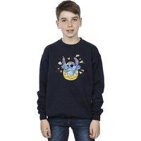 Disney Boy's Lilo & Stitch Cracking Egg Sweatshirt in Navy | Size: 7-8 Years
