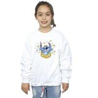 Disney Girl's Lilo & Stitch Cracking Egg Sweatshirt in White | Size: 3-4 Years