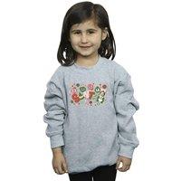 Elf Girl's Santa Fa La La Sweatshirt in Grey | Size: 3-4 Years