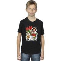 Elf Boy's Buddy Collage T-Shirt in Black | Size: 3-4 Years