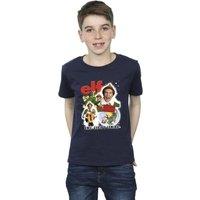 Elf Boy's Buddy Collage T-Shirt in Navy | Size: 3-4 Years