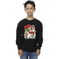 Elf Boy's Buddy Collage Sweatshirt in Black | Size: 3-4 Years