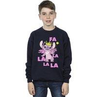 Disney Boy's Lilo & Stitch Angel Fa La La Sweatshirt in Navy | Size: 3-4 Years