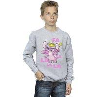 Disney Boy's Lilo & Stitch Angel Fa La La Sweatshirt in Grey | Size: 3-4 Years