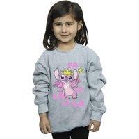 Disney Girl's Lilo & Stitch Angel Fa La La Sweatshirt in Grey | Size: 3-4 Years