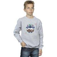 Disney Boy's Lilo & Stitch Pudding Holly Sweatshirt in Grey | Size: 3-4 Years