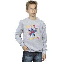 Disney Boy's Lilo & Stitch Merry Rainbow Sweatshirt in Grey | Size: 3-4 Years