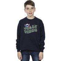 Disney Boy's Lilo & Stitch Jolly Chilling Vibes Sweatshirt in Navy | Size: 5-6 Years