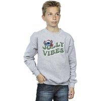 Disney Boy's Lilo & Stitch Jolly Chilling Vibes Sweatshirt in Grey | Size: 7-8 Years