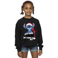 Disney Girl's Lilo & Stitch Just How Good Sweatshirt in Black | Size: 9 Years