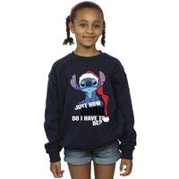 Disney Girl's Lilo & Stitch Just How Good Sweatshirt in Navy | Size: 9 Years