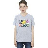 Disney Boy's The Lion King Pattern Logo T-Shirt in Grey | Size: 3-4 Years
