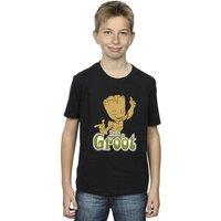 Guardians Of The Galaxy Boy's Groot Dancing T-Shirt in Black | Size: 3-4 Years