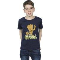 Guardians Of The Galaxy Boy's Groot Dancing T-Shirt in Navy | Size: 3-4 Years