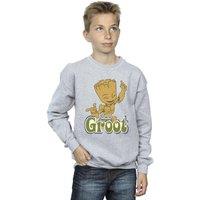 Guardians Of The Galaxy Boy's Groot Dancing Sweatshirt in Grey | Size: 3-4 Years