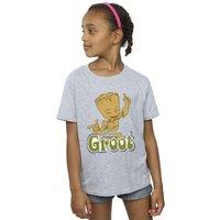 Guardians Of The Galaxy Girl's Groot Dancing Cotton T-Shirt in Grey | Size: 3-4 Years