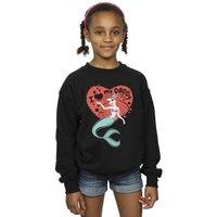 Disney Girl's The Little Mermaid Love Daddy Sweatshirt in Black | Size: 3-4 Years