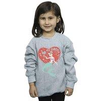 Disney Girl's The Little Mermaid Love Daddy Sweatshirt in Grey | Size: 3-4 Years