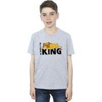 Disney Boy's The Lion King Daddy Is King T-Shirt in Grey | Size: 3-4 Years