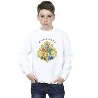 Harry Potter Boy's Hogwarts School Emblem Sweatshirt in White | Size: 3-4 Years