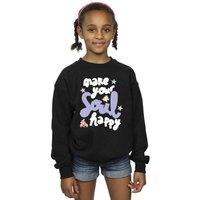 Disney Girl's The Little Mermaid Happy Sweatshirt in Black | Size: 3-4 Years