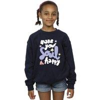 Disney Girl's The Little Mermaid Happy Sweatshirt in Navy | Size: 3-4 Years