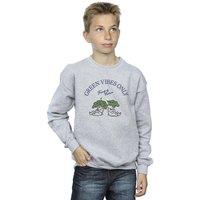 Disney Boy's Chip n Dale Green Vibes Only Sweatshirt in Grey | Size: 3-4 Years