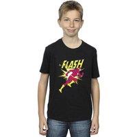 DC Comics Boy's The Flash Running T-Shirt in Black | Size: 3-4 Years